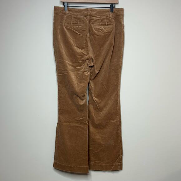 Talbots Stretch Corduroy Flare Leg Pants Size 10 Almond Buff High Waist - Picture 6 of 9